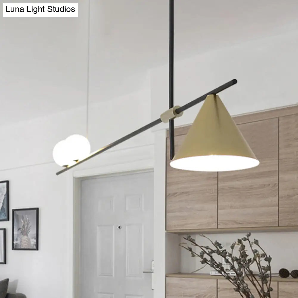 DecorBites™ Contemporary Metal Cone Island Light with 3 Heads and Gold/Black Finish for Dining Room Ceiling