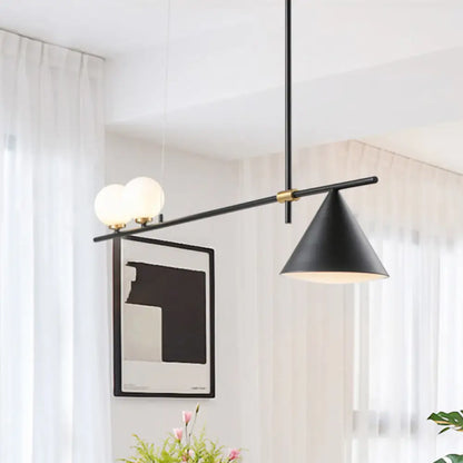 DecorBites™ Contemporary Metal Cone Island Light with 3 Heads and Gold/Black Finish for Dining Room Ceiling