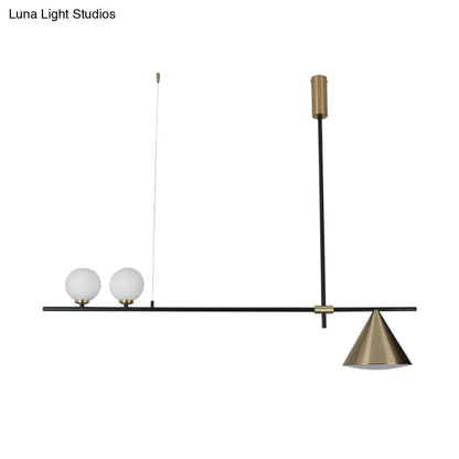 DecorBites™ Contemporary Metal Cone Island Light with 3 Heads and Gold/Black Finish for Dining Room Ceiling