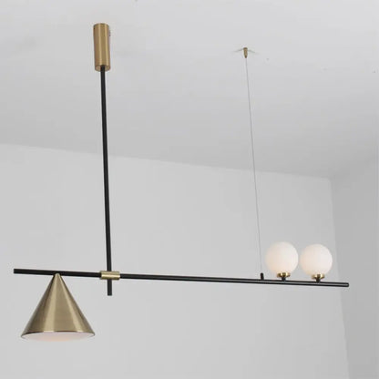 DecorBites™ Contemporary Metal Cone Island Light with 3 Heads and Gold/Black Finish for Dining Room Ceiling