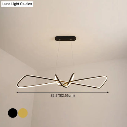 DecorBites™ Contemporary Metal Dining Room Hanging Light Kit with Bowtie LED Island Lighting
