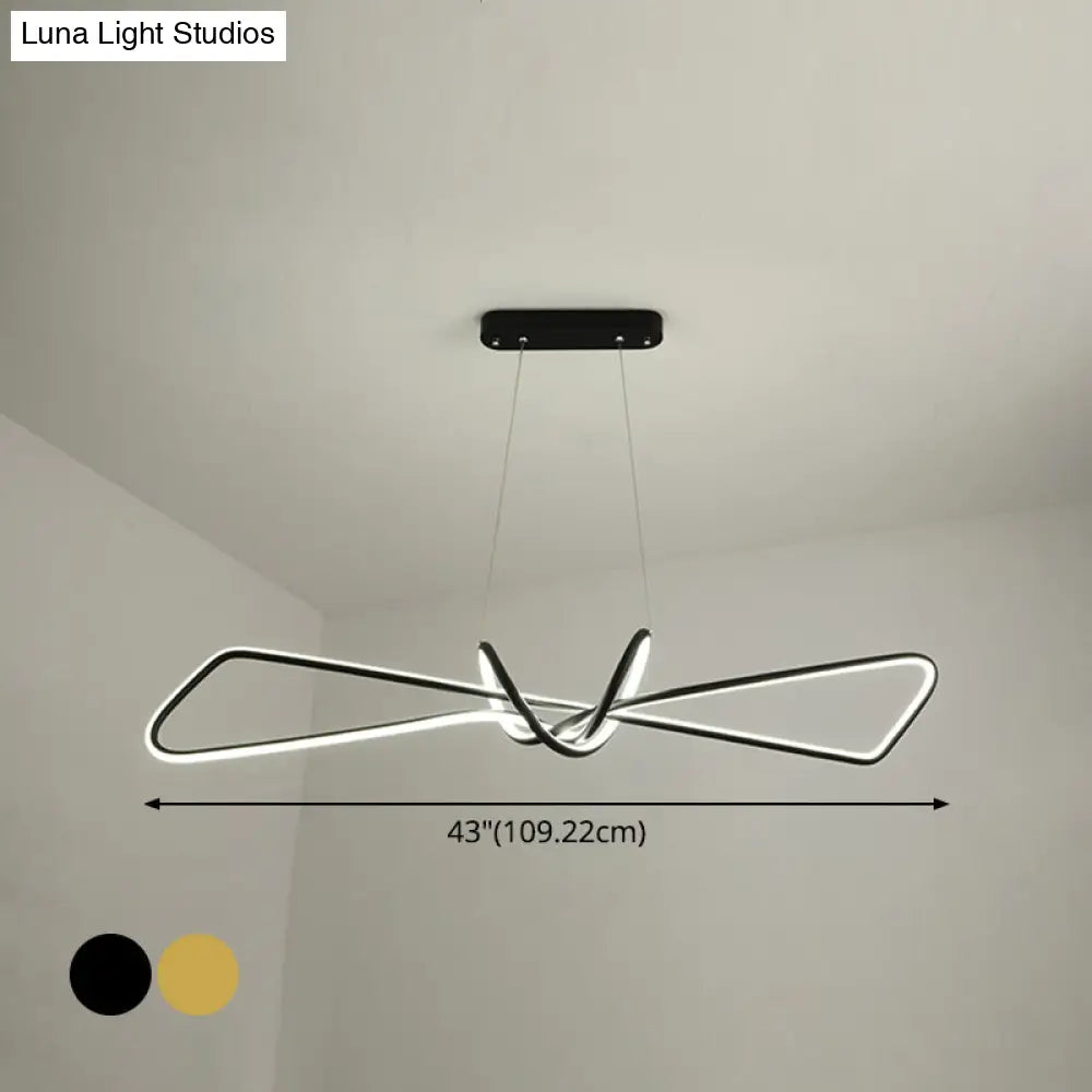 DecorBites™ Contemporary Metal Dining Room Hanging Light Kit with Bowtie LED Island Lighting