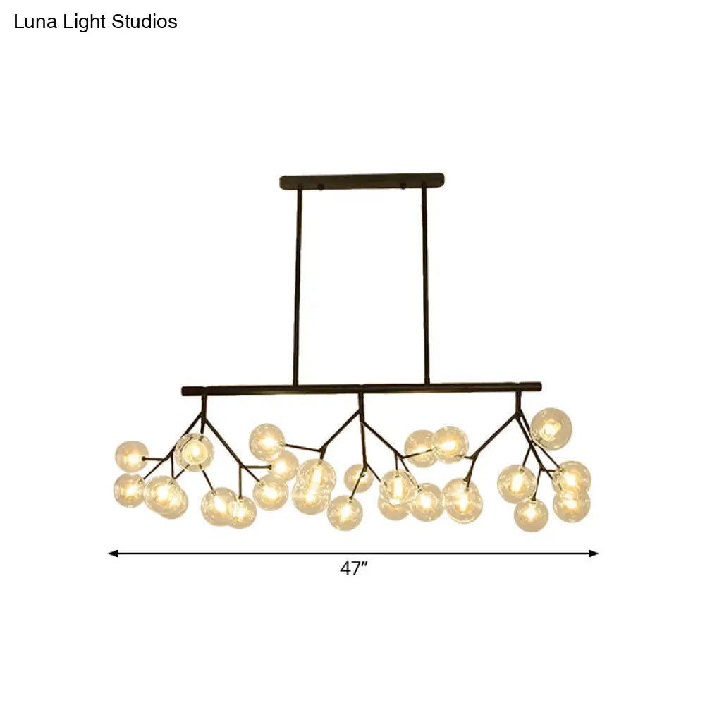 DecorBites™ Contemporary Metal Hanging Chandelier with Black Finish - 27 Bubbles Island Lighting