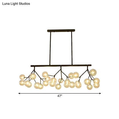DecorBites™ Contemporary Metal Hanging Chandelier with Black Finish - 27 Bubbles Island Lighting