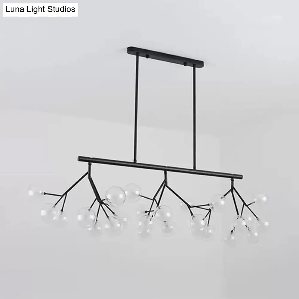 DecorBites™ Contemporary Metal Hanging Chandelier with Black Finish - 27 Bubbles Island Lighting