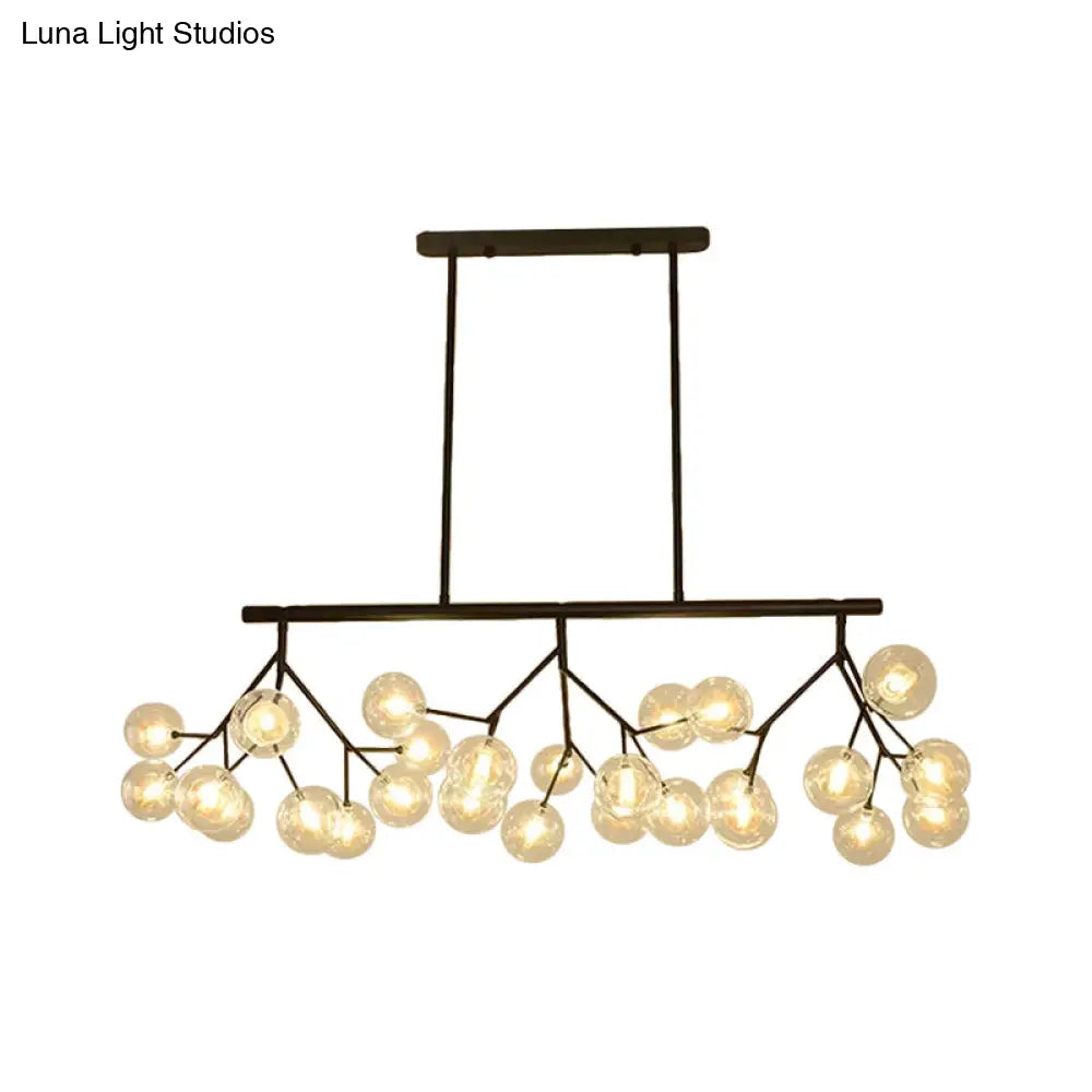 DecorBites™ Contemporary Metal Hanging Chandelier with Black Finish - 27 Bubbles Island Lighting