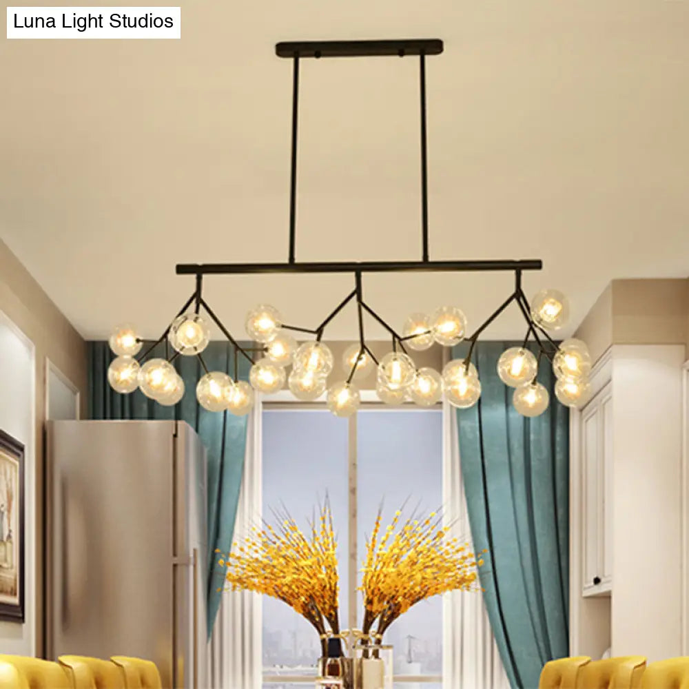 DecorBites™ Contemporary Metal Hanging Chandelier with Black Finish - 27 Bubbles Island Lighting