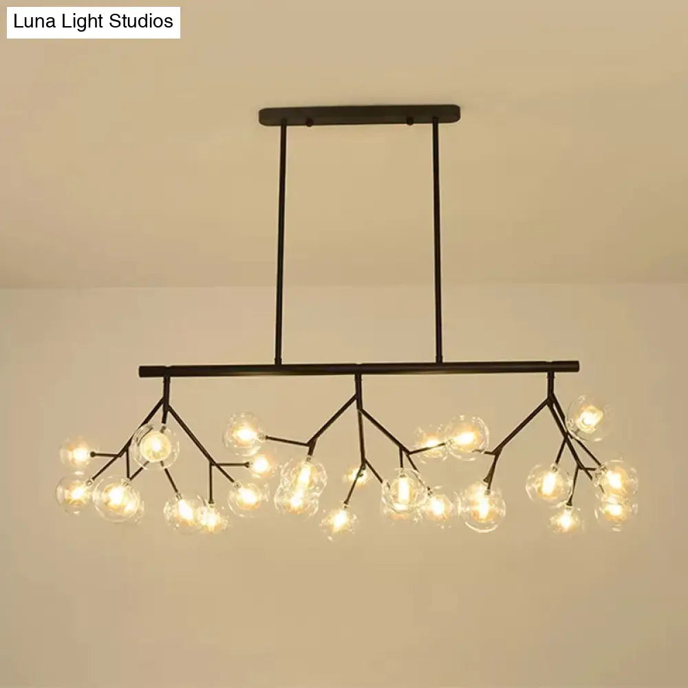 DecorBites™ Contemporary Metal Hanging Chandelier with Black Finish - 27 Bubbles Island Lighting