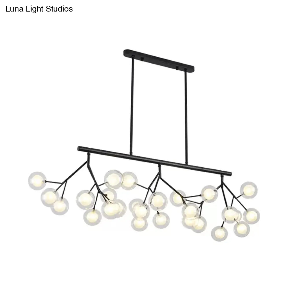 DecorBites™ Contemporary Metal Hanging Chandelier with Black Finish - 27 Bubbles Island Lighting