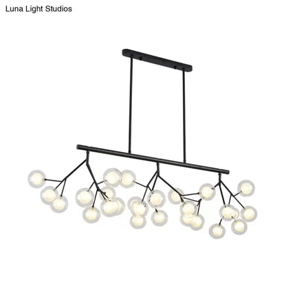 DecorBites™ Contemporary Metal Hanging Chandelier with Black Finish - 27 Bubbles Island Lighting