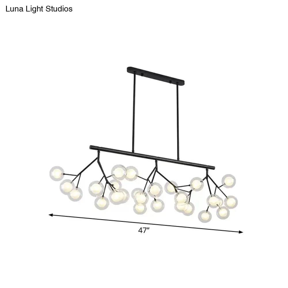 DecorBites™ Contemporary Metal Hanging Chandelier with Black Finish - 27 Bubbles Island Lighting