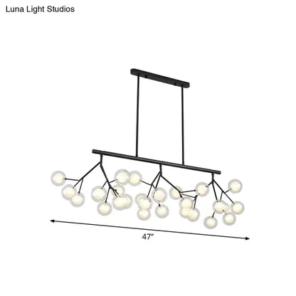 DecorBites™ Contemporary Metal Hanging Chandelier with Black Finish - 27 Bubbles Island Lighting