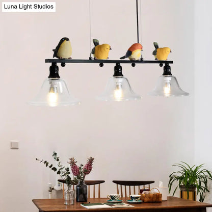 DecorBites™ Contemporary Metal Island Pendant Lighting with Cone Glass Shades - Set of 3 Lights