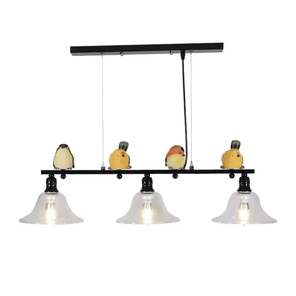 DecorBites™ Contemporary Metal Island Pendant Lighting with Cone Glass Shades - Set of 3 Lights