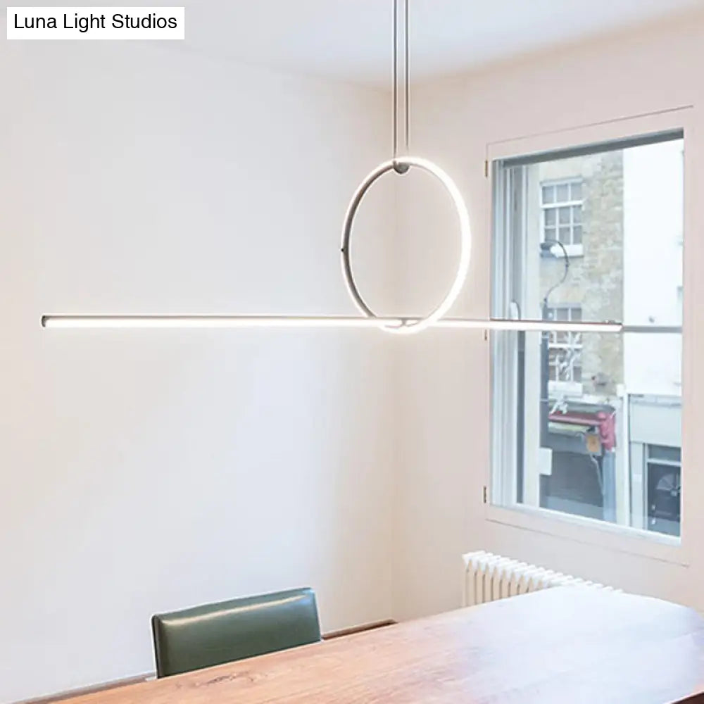 DecorBites™ Contemporary Metal LED Hanging Pendant Light for Offices - Black