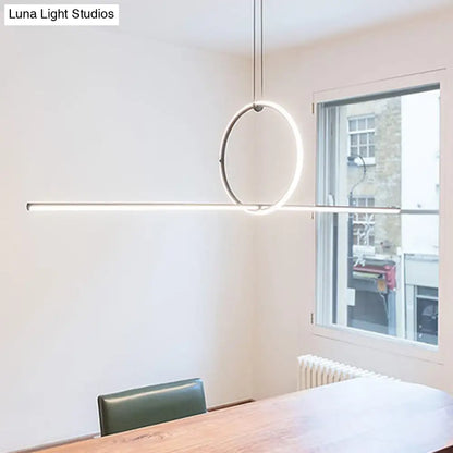 DecorBites™ Contemporary Metal LED Hanging Pendant Light for Offices - Black