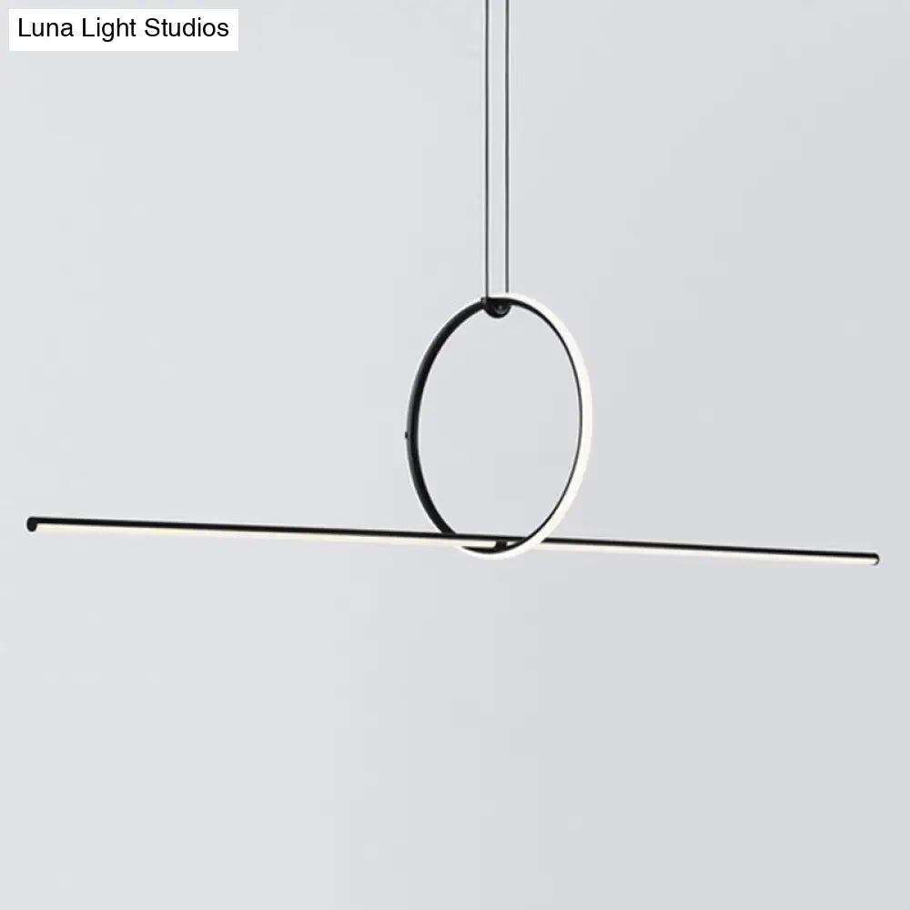 DecorBites™ Contemporary Metal LED Hanging Pendant Light for Offices - Black