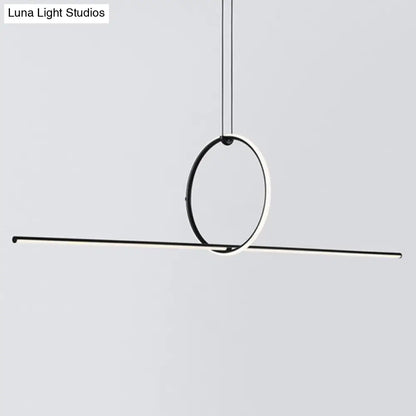 DecorBites™ Contemporary Metal LED Hanging Pendant Light for Offices - Black