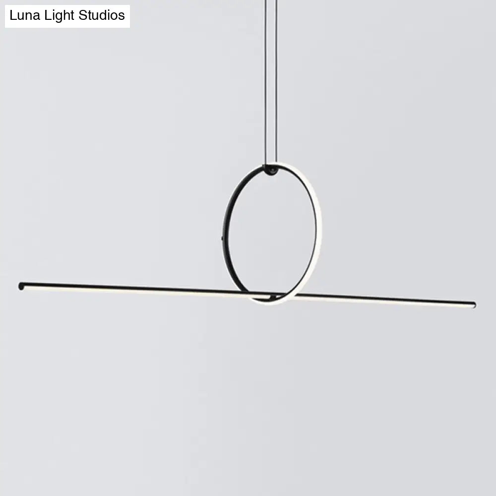 DecorBites™ Contemporary Metal LED Hanging Pendant Light for Offices - Black