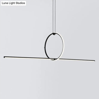 DecorBites™ Contemporary Metal LED Hanging Pendant Light for Offices - Black