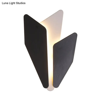 DecorBites™ Contemporary Metal LED Wall Sconce in Black- Warm/White Light