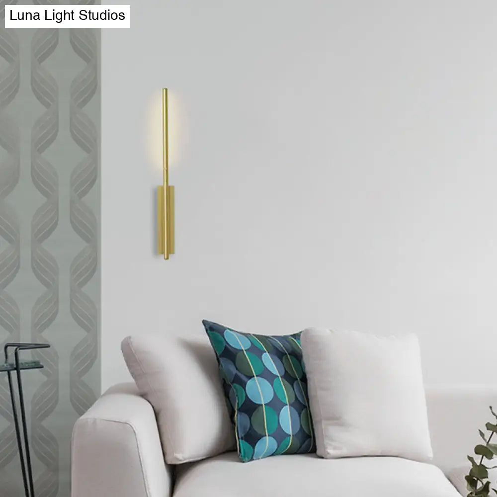 DecorBites™ Contemporary Metal Linear Wall Sconce Lighting - Elegant Gold LED Fixture for Bedroom