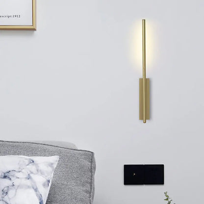 DecorBites™ Contemporary Metal Linear Wall Sconce Lighting - Elegant Gold LED Fixture for Bedroom