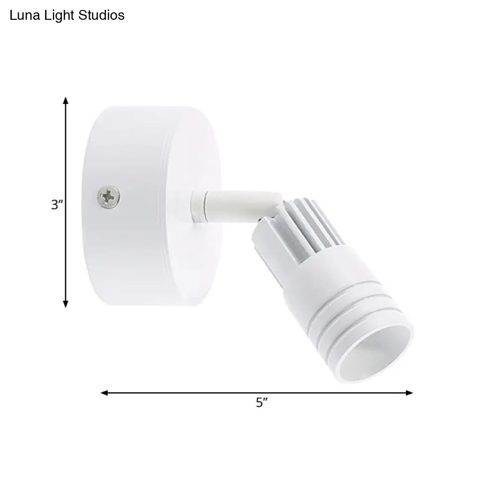DecorBites™ Contemporary Metal Wall Mounted LED Sconce Light in Black/White - Warm/White Light