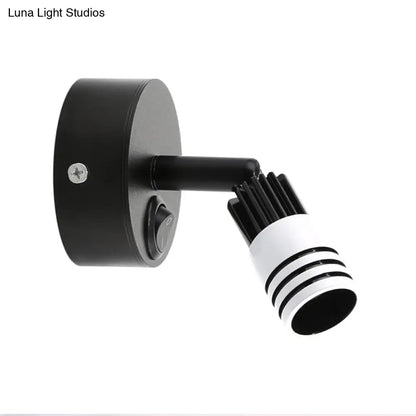 DecorBites™ Contemporary Metal Wall Mounted LED Sconce Light in Black/White - Warm/White Light