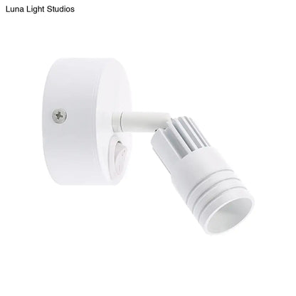 DecorBites™ Contemporary Metal Wall Mounted LED Sconce Light in Black/White - Warm/White Light