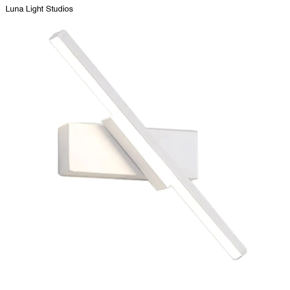 DecorBites™ Contemporary Metallic Black/White LED Wall Sconce in Warm/White Light: Linear Vanity Light Fixture