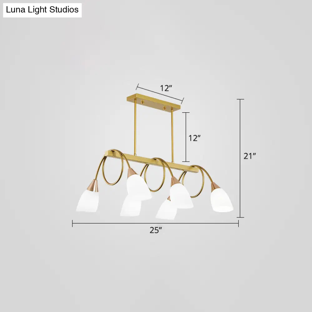 DecorBites™ Contemporary Milk Glass Pendant Light - Tulip Shade Island Lamp, Ideal for Restaurants