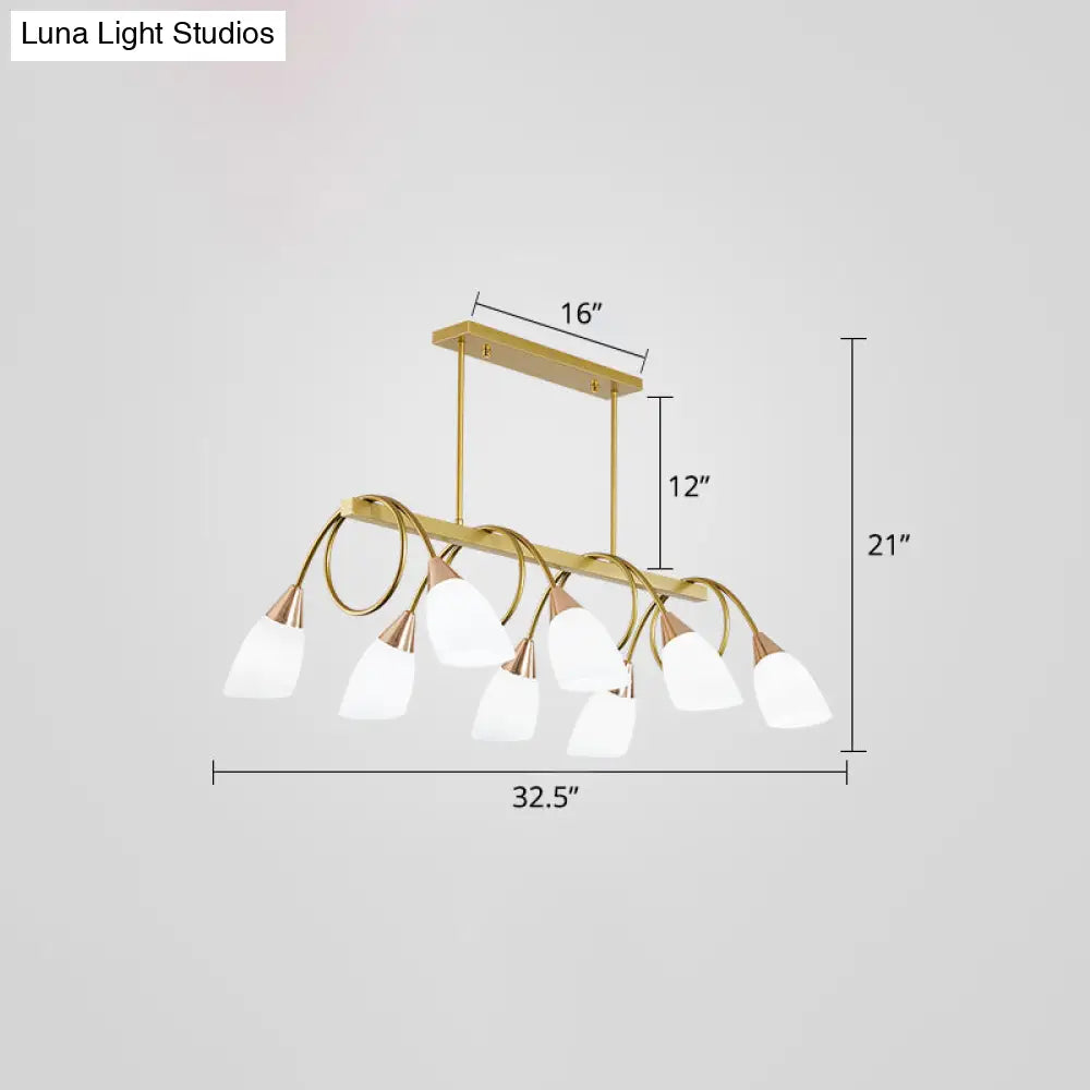DecorBites™ Contemporary Milk Glass Pendant Light - Tulip Shade Island Lamp, Ideal for Restaurants