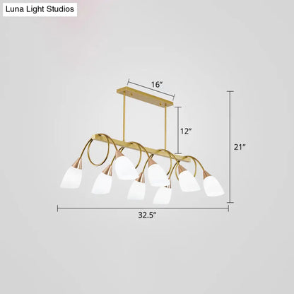 DecorBites™ Contemporary Milk Glass Pendant Light - Tulip Shade Island Lamp, Ideal for Restaurants