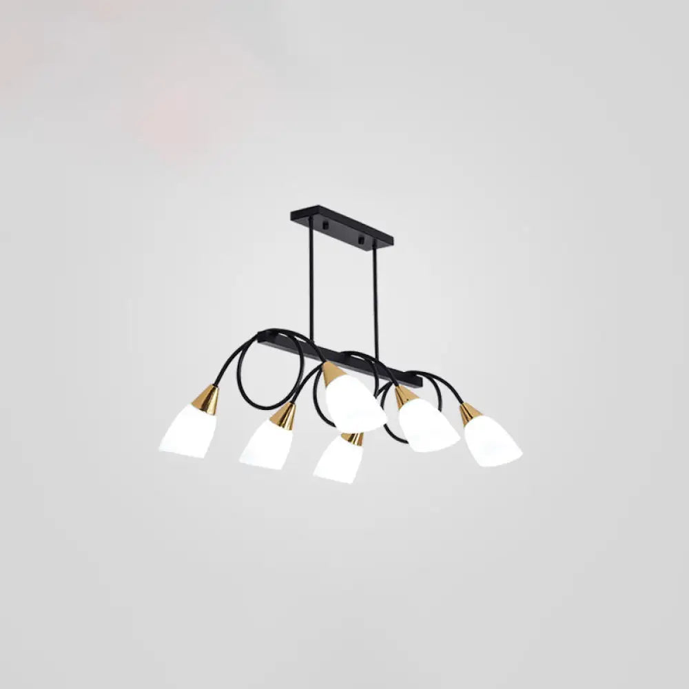 DecorBites™ Contemporary Milk Glass Pendant Light - Tulip Shade Island Lamp, Ideal for Restaurants
