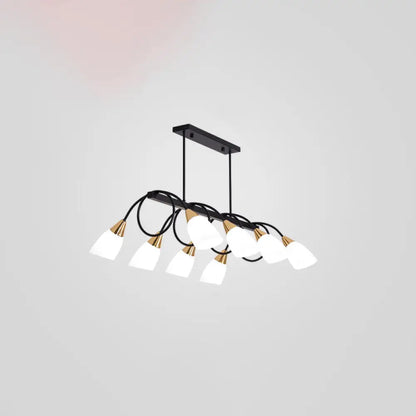 DecorBites™ Contemporary Milk Glass Pendant Light - Tulip Shade Island Lamp, Ideal for Restaurants