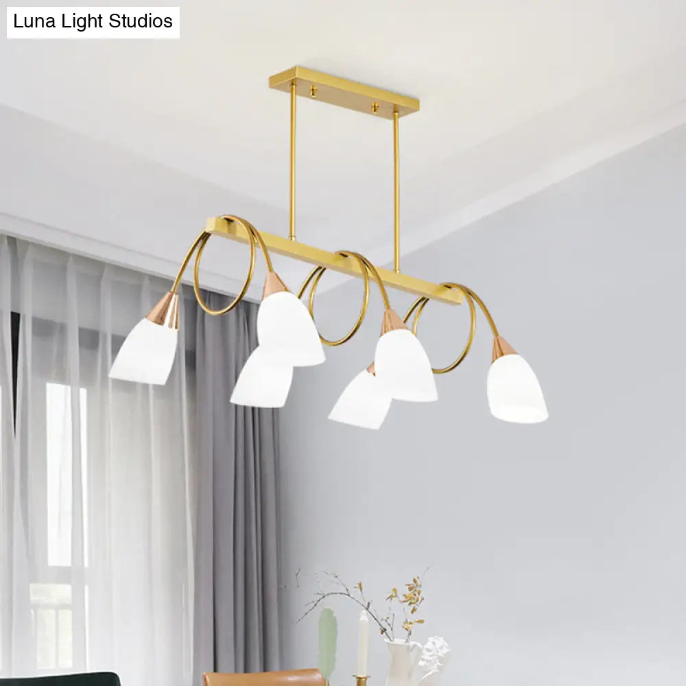 DecorBites™ Contemporary Milk Glass Pendant Light - Tulip Shade Island Lamp, Ideal for Restaurants