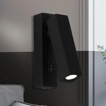 DecorBites™ Contemporary Mini LED Wall Sconce with Rotatable Metallic Design - Black/Silver/White