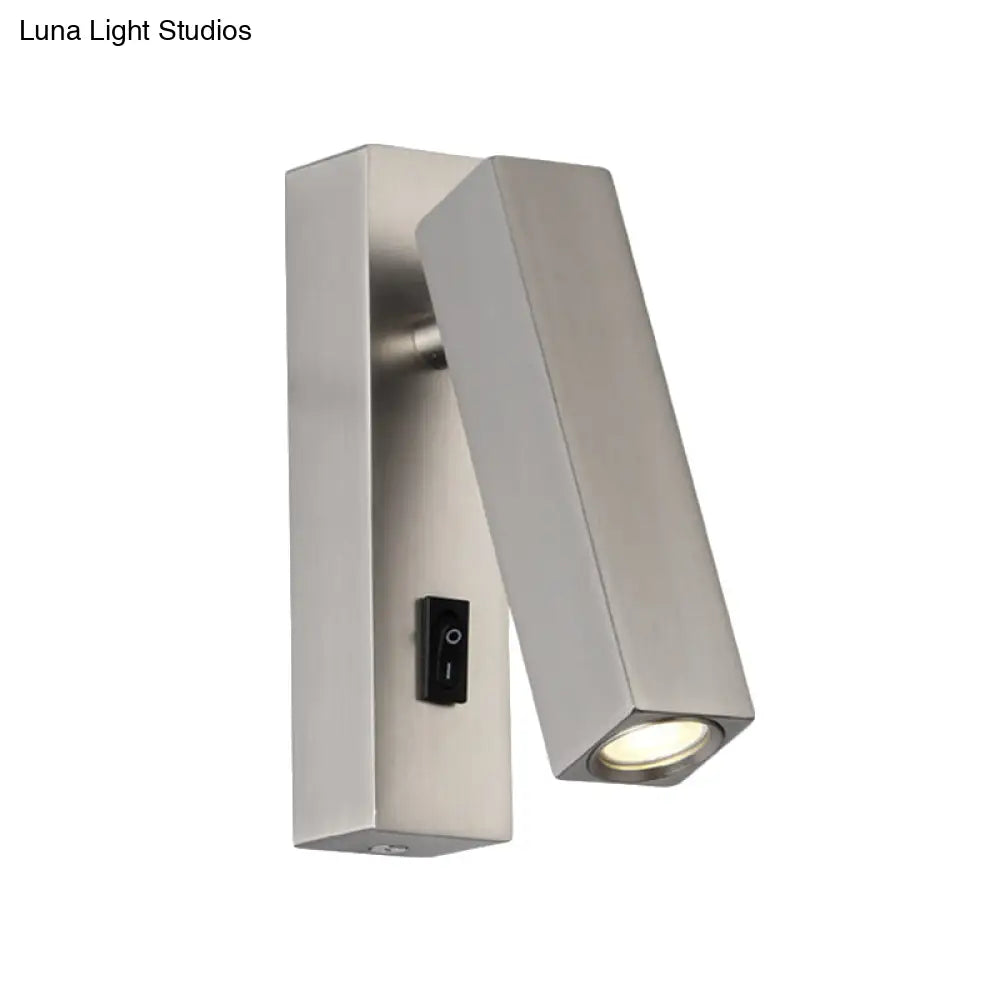 DecorBites™ Contemporary Mini LED Wall Sconce with Rotatable Metallic Design - Black/Silver/White