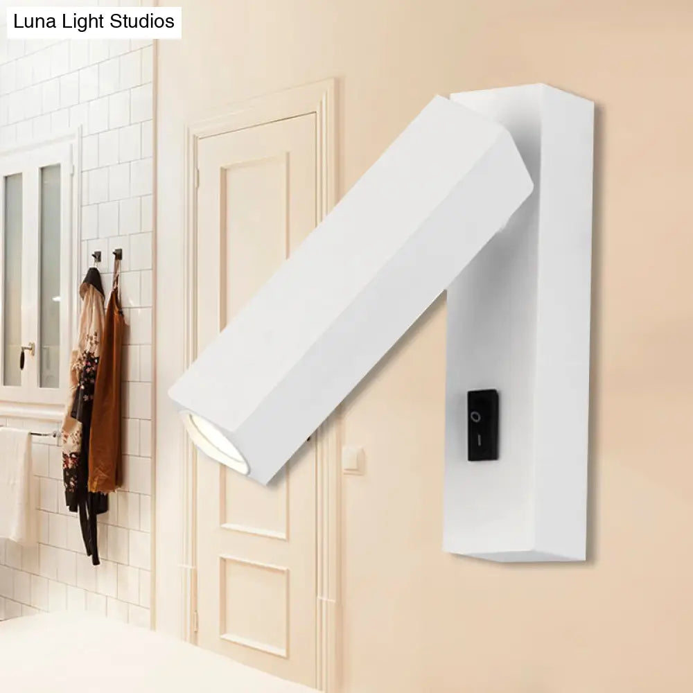 DecorBites™ Contemporary Mini LED Wall Sconce with Rotatable Metallic Design - Black/Silver/White