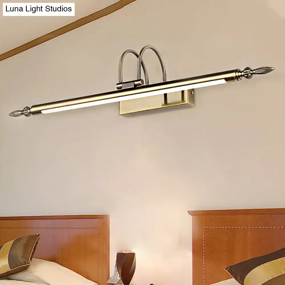 Contemporary nickel finish led wall sconce bedroom warm light