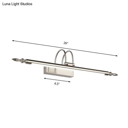 Contemporary nickel finish led wall sconce bedroom warm light