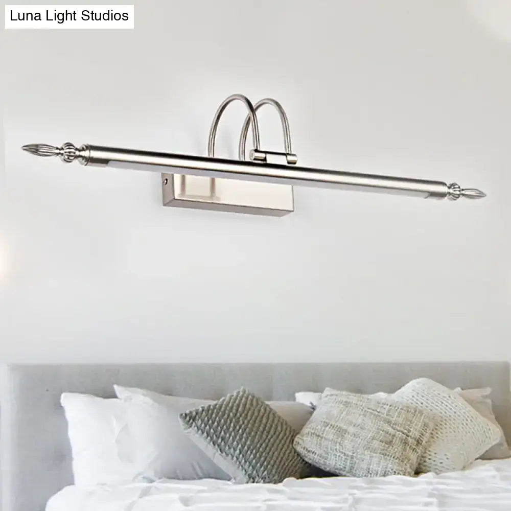 Contemporary nickel finish led wall sconce bedroom warm light