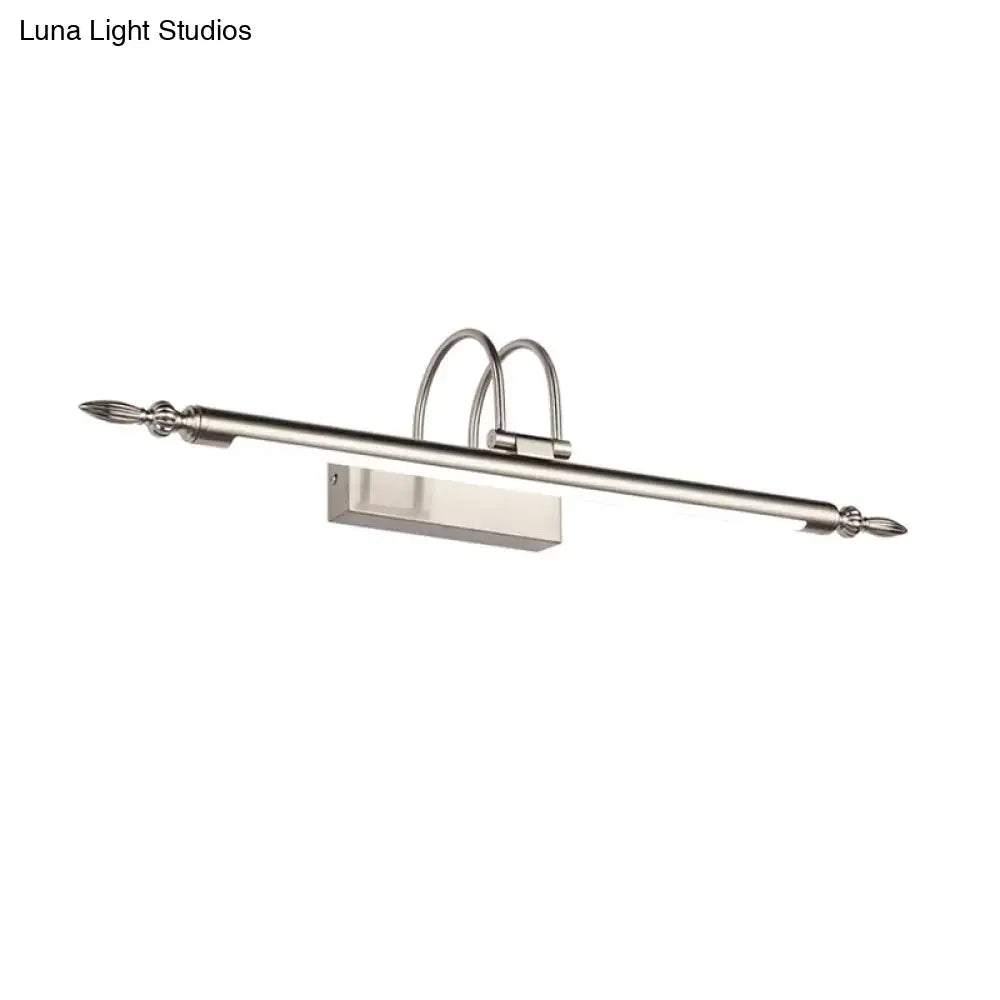 Contemporary nickel finish led wall sconce bedroom warm light
