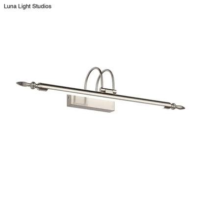 Contemporary nickel finish led wall sconce bedroom warm light