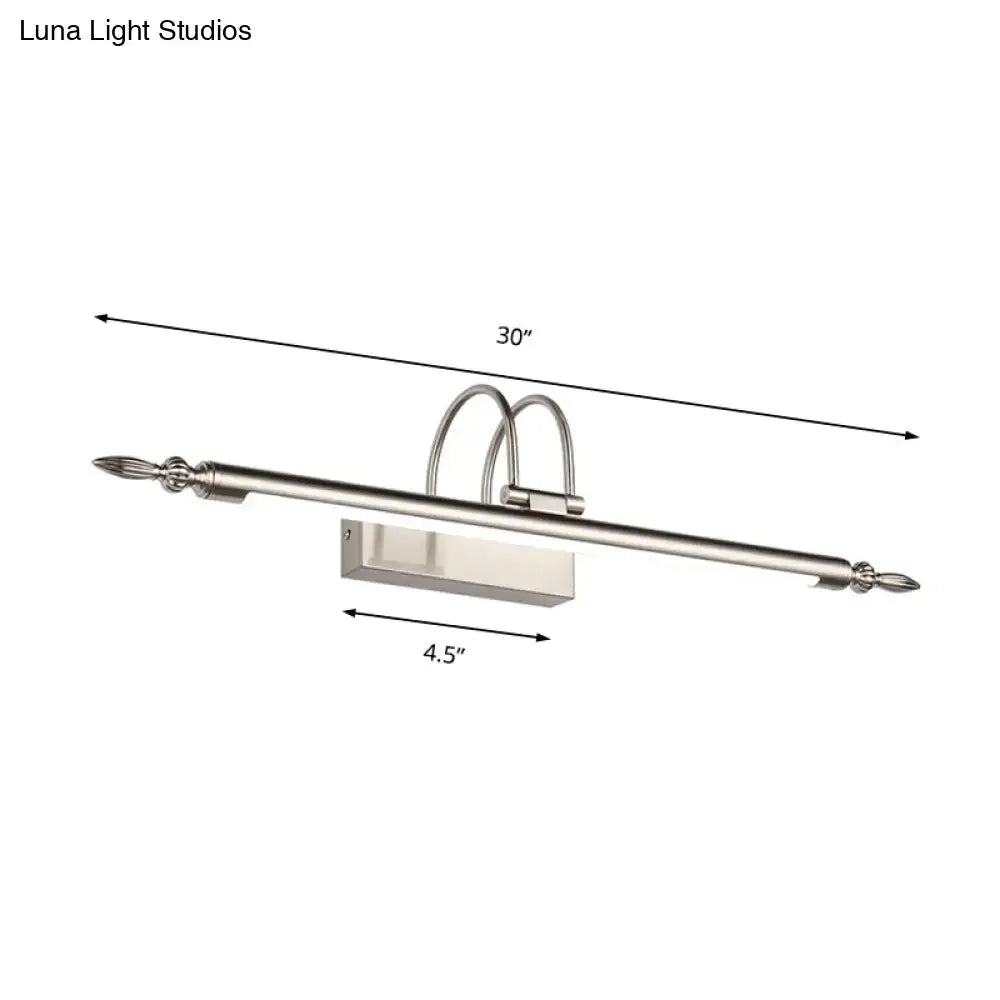 Contemporary nickel finish led wall sconce bedroom warm light