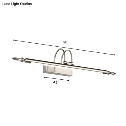 Contemporary nickel finish led wall sconce bedroom warm light