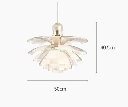 Contemporary pine cones white petal pendant light for dining room