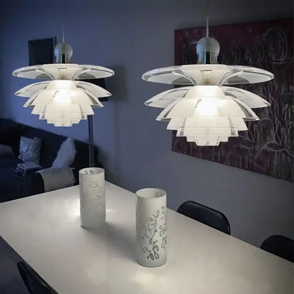 Contemporary pine cones white petal pendant light for dining room