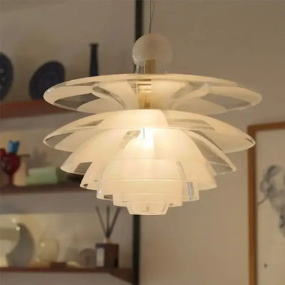 Contemporary pine cones white petal pendant light for dining room